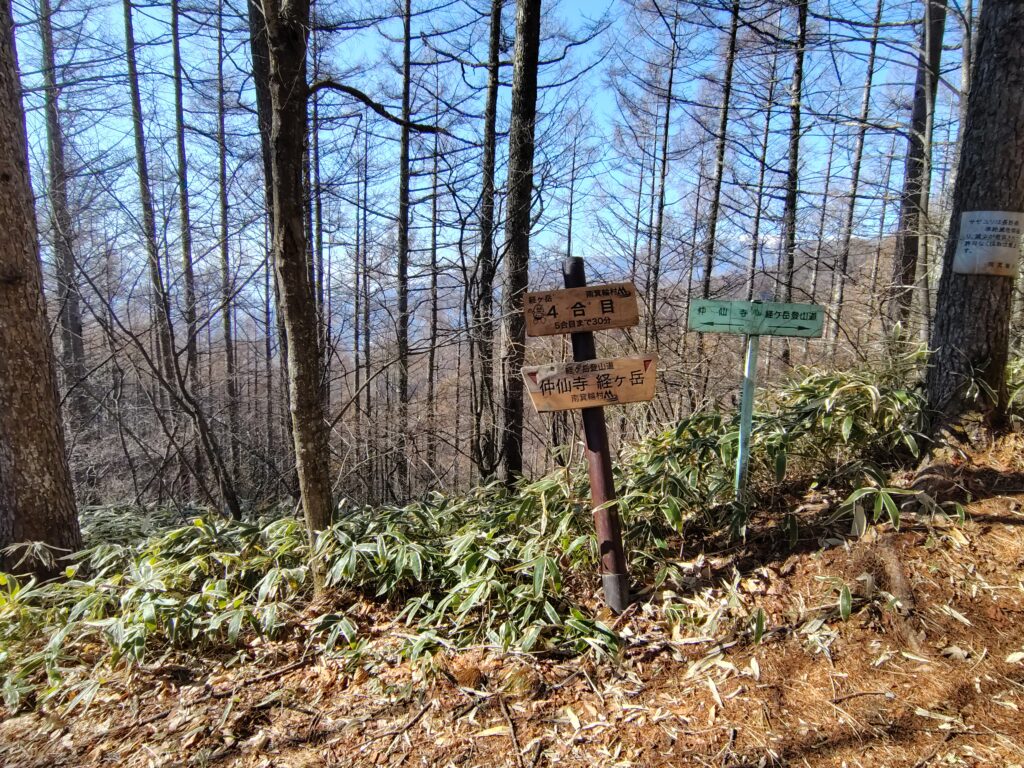 経ヶ岳 4合目の分岐点