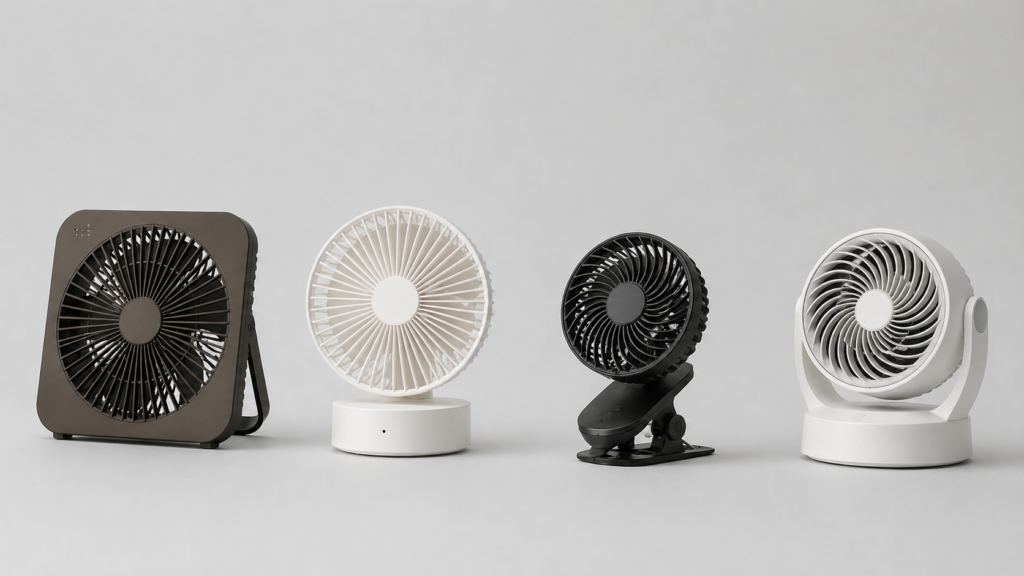 車中泊向け卓上扇風機の主要4機種を徹底比較