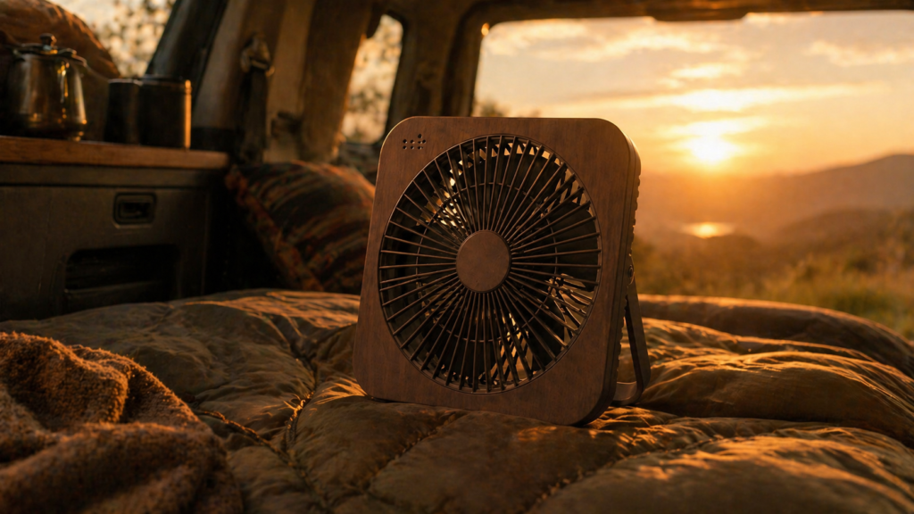 車中泊で最もおすすめのボックス型卓上扇風機トップランド SF-DFB18BR
