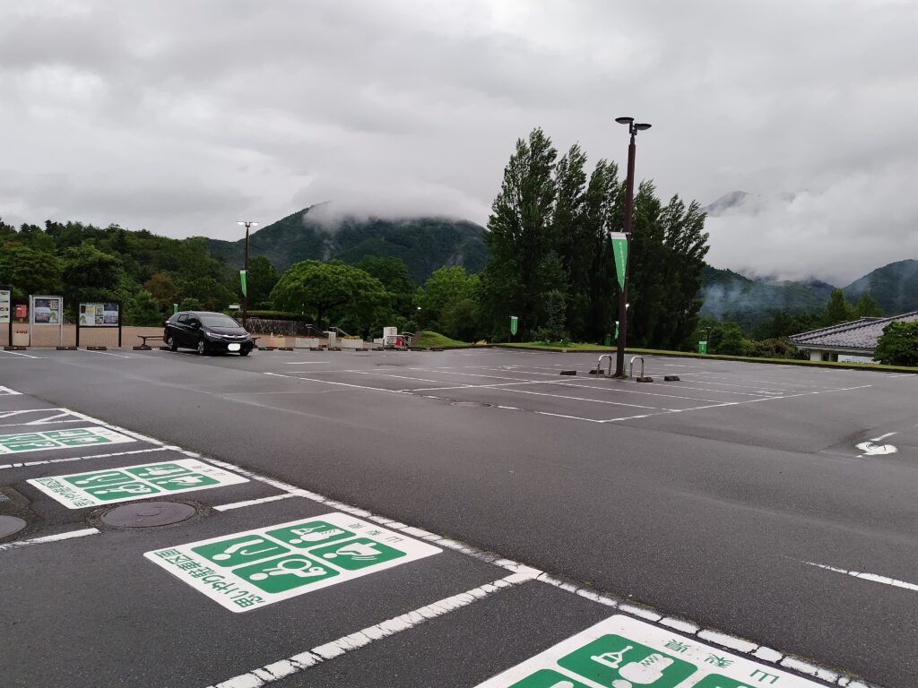 道の駅 みのぶの駐車場の様子
