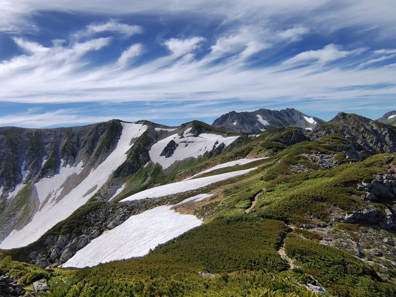 剱御前から望む別山・立山方面