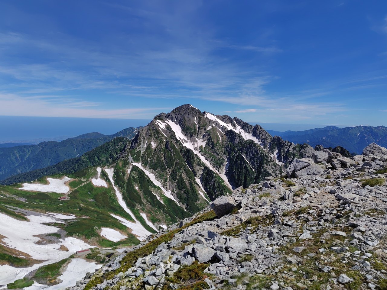 別山北峰から望む剱岳