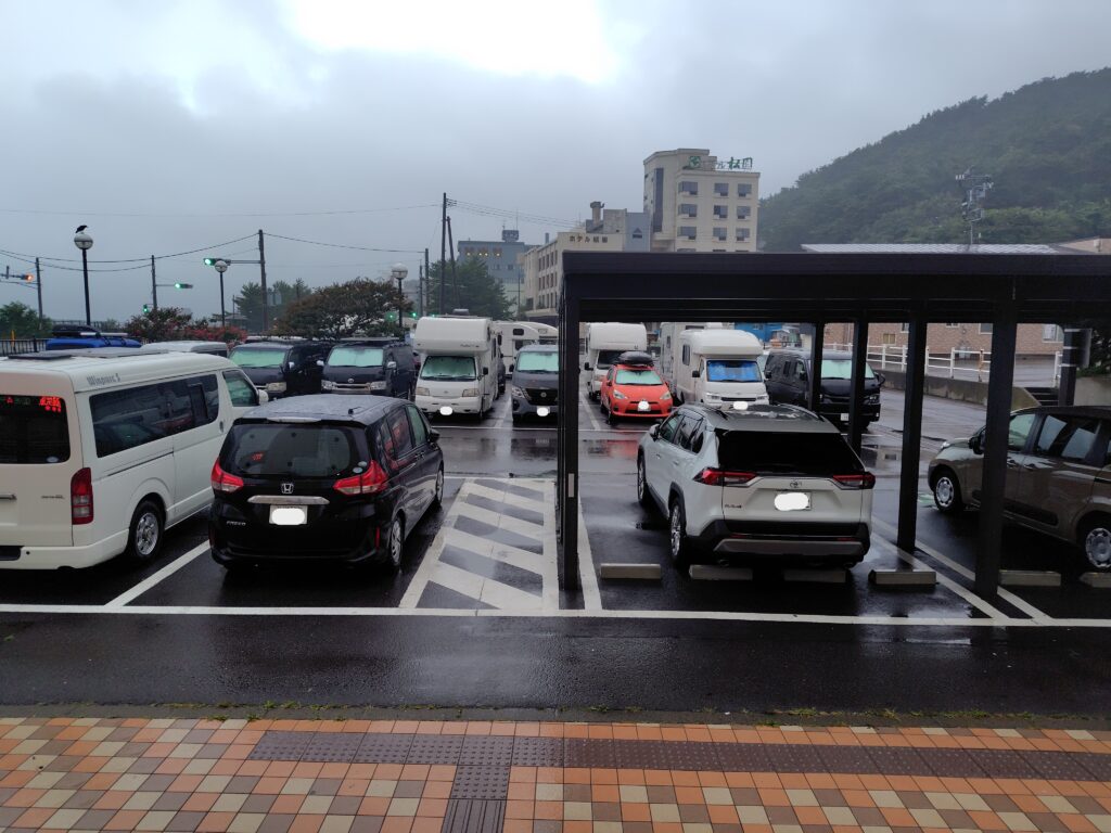 道の駅 浅虫温泉の駐車場A(温泉施設の北側・トイレに近い)