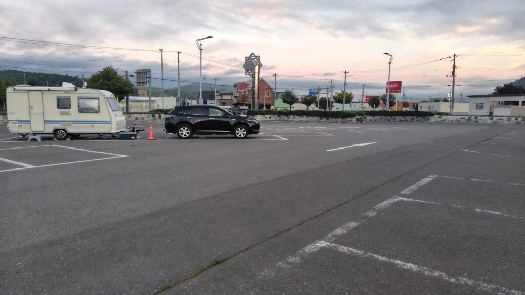 道の駅 スタープラザ芦別の中心にある大型車駐車場