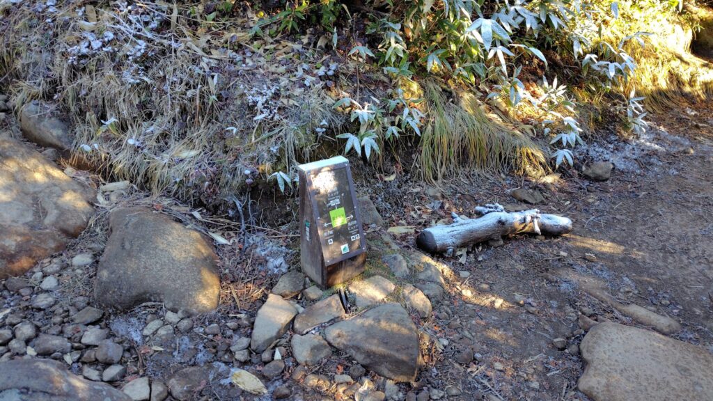 妙高山方面との分岐（富士見平分岐）の道標